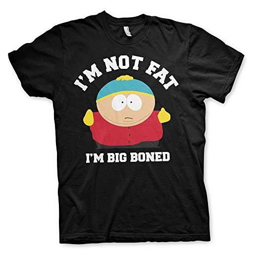 South Park licenza ufficiale i'm not fat i'm big boned uomo maglietta (nero), l
