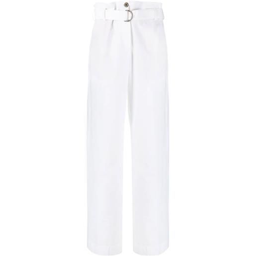 Brunello Cucinelli pantaloni a gamba ampia con cintura - bianco
