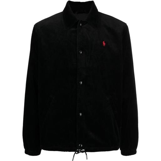 Polo Ralph Lauren giacca-camicia polo pony a coste - nero