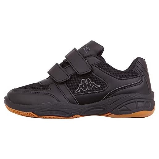Kappa dacer kids scarpe da ginnastica basse unisex - bambini e ragazzi, nero (black/grey), 27 eu