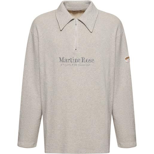 MARTINE ROSE polo in cotone / mezza zip
