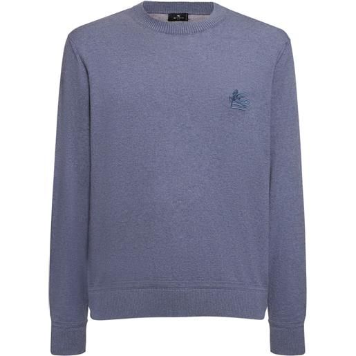 ETRO maglia in cotone e cashmere con logo