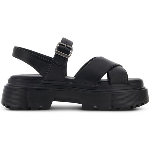 Hogan sandali con design a incrocio - nero