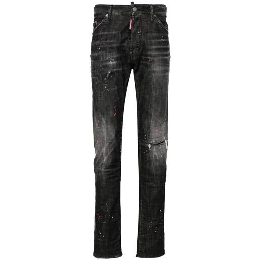 Dsquared2 jeans affusolati con vita media - nero