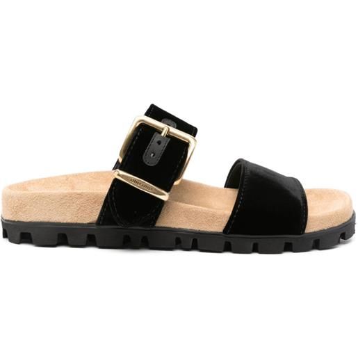 Miu Miu sandali slides con logo inciso - nero