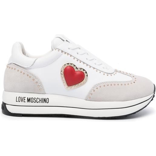 Love Moschino sneakers con applicazione - bianco