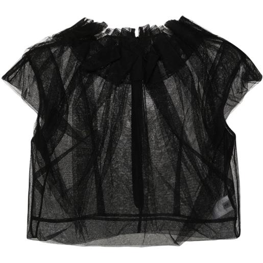 Simone Rocha blusa con scollo arricciato - nero