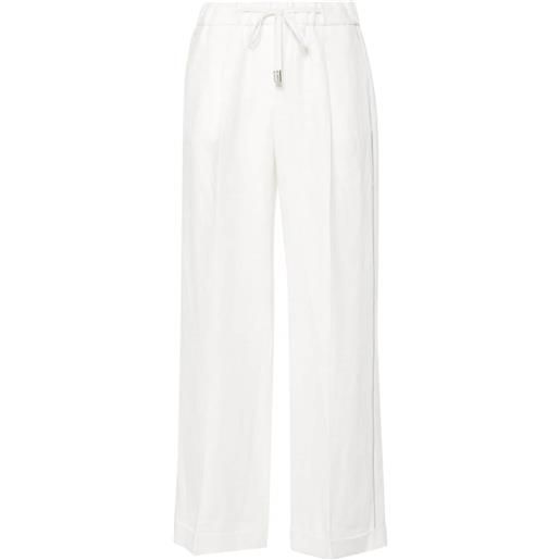 Peserico pantaloni a palazzo con pieghe - bianco