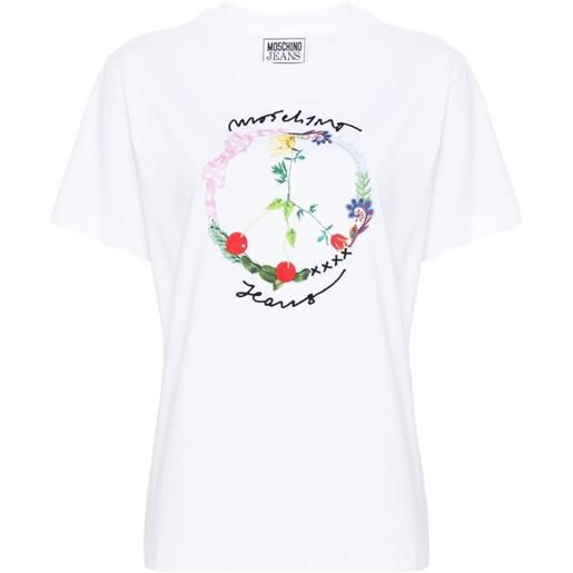 MOSCHINO JEANS t-shirt con stampa - bianco