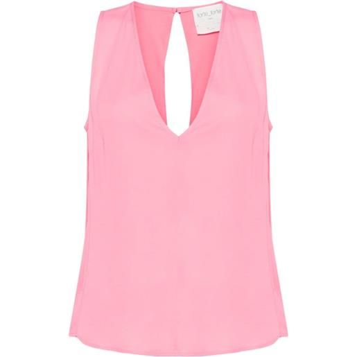 Forte Forte blusa smanicata con scollo a v - rosa