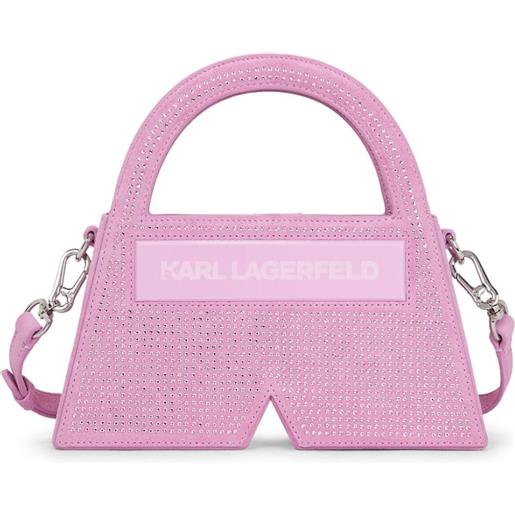 Karl Lagerfeld borsa a mano ikon k crystal piccola - rosa