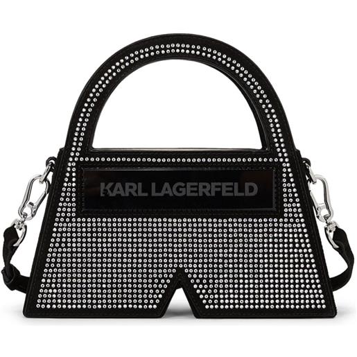 Karl Lagerfeld borsa a mano ikon k crystal piccola - nero