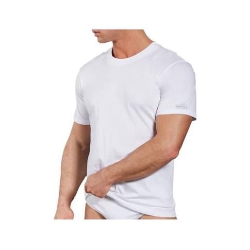 Navigare confezione 3 t-shirt uomo girocollo jersey cotone elasticizzato colore bianco e nero b2y513 bianco, 4/m