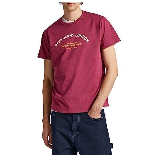 Pepe Jeans waddon, t-shirt uomo, rosso (crushed berry), m