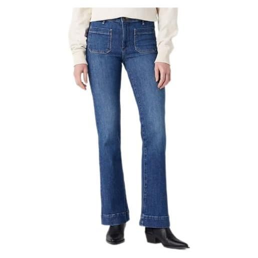 Wrangler flare jeans, blu (rhea), 29w / 32l donna
