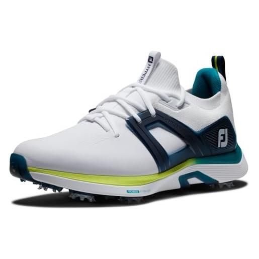 Footjoy hyperflex, scarpe da golf uomo, bianco lime blu marino, 43 eu