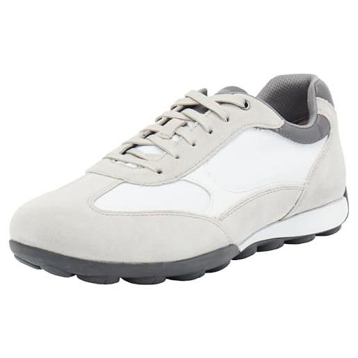 Geox u snake 2.0 c, scarpe da ginnastica uomo, grigio chiaro/bianco, 46 eu