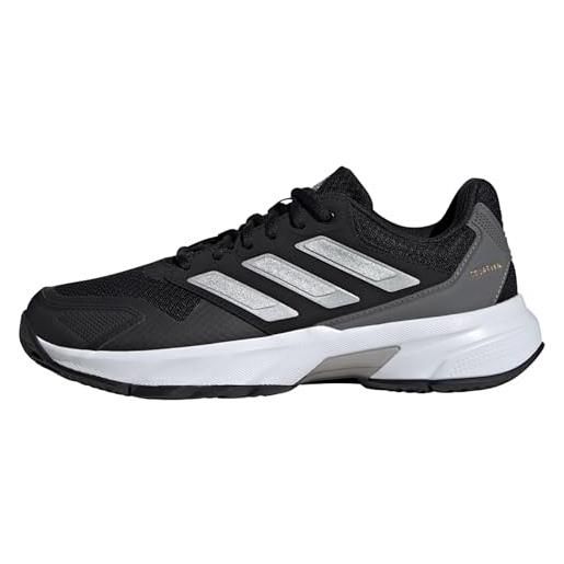 adidas controllo courtjam, scarpe da ginnastica donna, core black/silver metallic/grey four, 40 eu