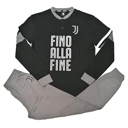 JUVENTUS pigiama ufficiale juve bambino ragazzo anni 10 12 14 16 ju5116 (nero, 12 anni)