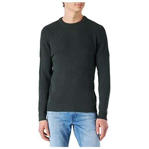 Only & Sons onsal life reg 7 crew knit bf maglione, verde bosco, s uomo