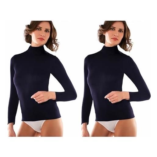 Liabel lupetto donna manica lunga caldo cotone art. 02828/1036 (4/m, 2 pezzi blu)