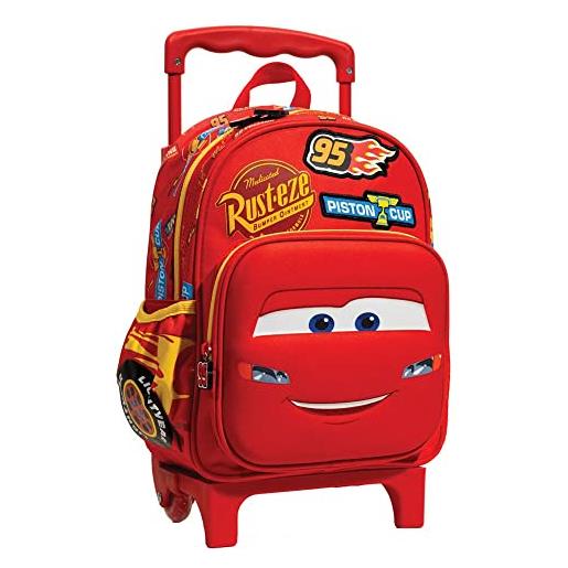 Cars borsa a rotelle xrs 30 cm - borsa per scuola materna, rosso