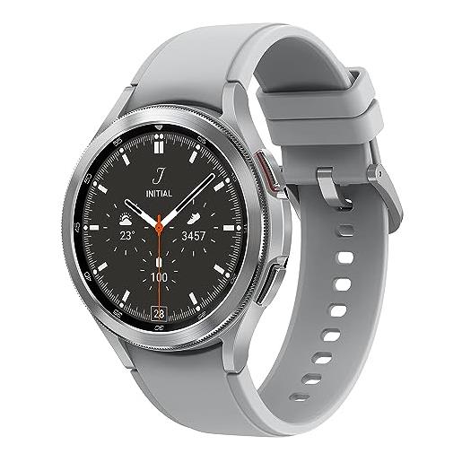 Samsung galaxy watch4 classic bt 46mm smart. Watch acciaio inox, ghiera rotante, monitoraggio benessere, fitness tracker, colore argento