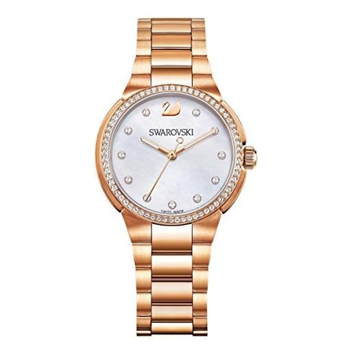 Swarovski citi mini orologio al quarzo, da donna, con display analogico e oro rosa metallo braccialetto 5221176