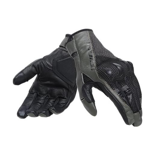 DAINESE - karakum ergo-tek gloves, guanti moto estivi, tessuto ventilato, potettori sulle nocche, guanti moto da uomo, nero/verde militare, m