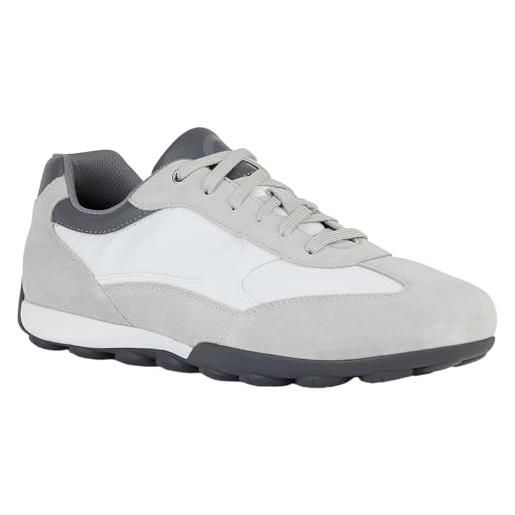 Geox u snake 2.0 c, scarpe da ginnastica uomo, grigio chiaro/bianco, 39 eu