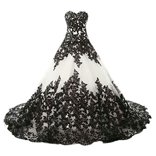 Vantexi donna elegante lungo pizzo formale abito da sera abiti da sfera gotico abiti da sposa, avorio, 42
