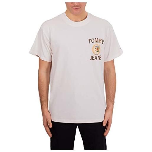 Tommy Jeans - t-shirt uomo relaxed con doppia stampa logo - taglia m