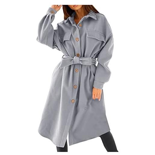 BFYSFBAIG cappotto donna felpa con cappuccio giacca invernale giacche e cappotti outwear in finta lana (grey, xl)
