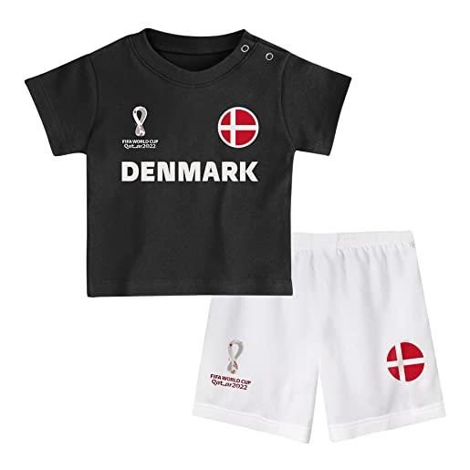 FIFA unisex kinder official world cup 2022 tee & short set, toddlers, denmark, alternate colours, age 2, white, small