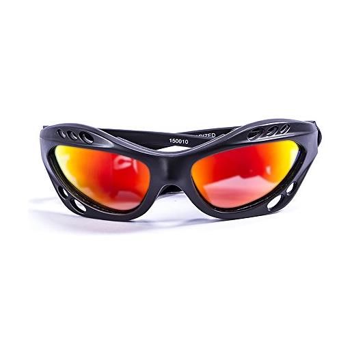 Ocean Sunglasses cumbuco, occhiali da sole polarizzati, montatura: nero opaco, lenti: gialle specchiate, 15001.0