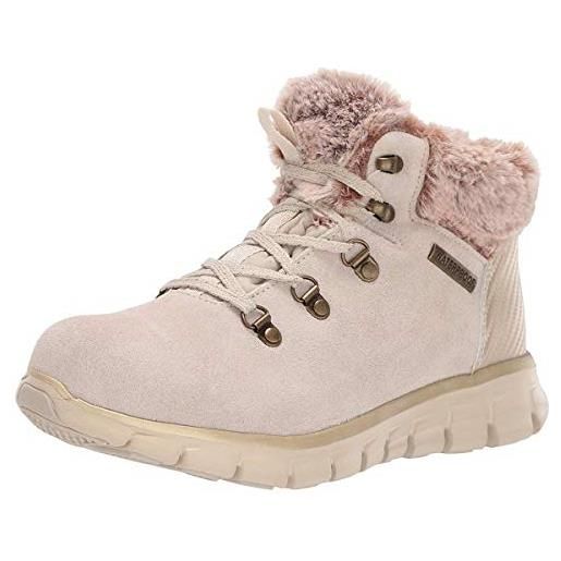 Skechers Skechers, lace-up shoes, winter boots donna, beige natural suede taupe faux fur nat, 39.5 eu