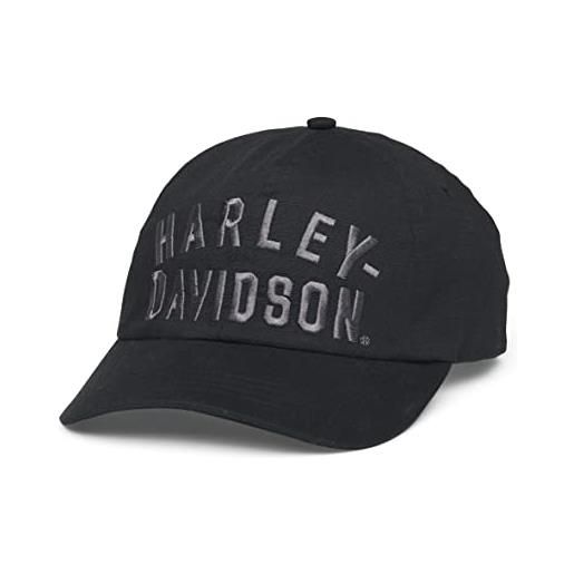 Harley-davidson cappellino da uomo staple dad - nero - 97672 - 22 vm, nero
