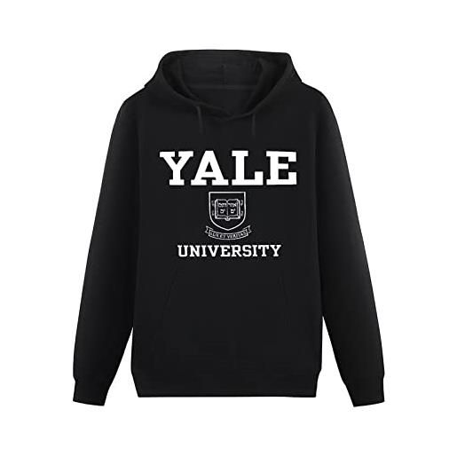 Eines yale university by crest printed black pullover hoodies mens unisex sweatshirts m