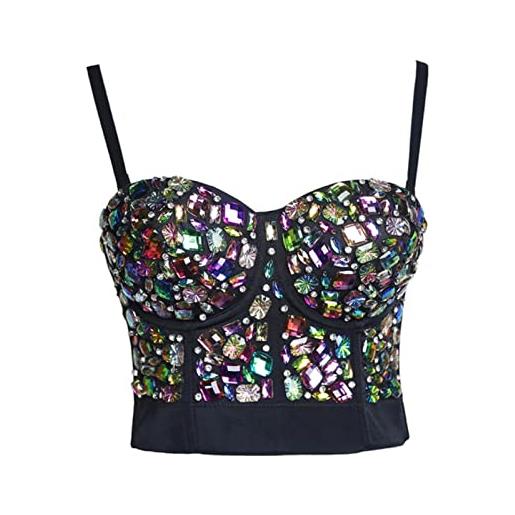 CHOUX sexy modalità cropped top nuovo borduurwerk kant bloemblaadjes corsetto dot strass beha cropped top per vrouwen-hr025201,38
