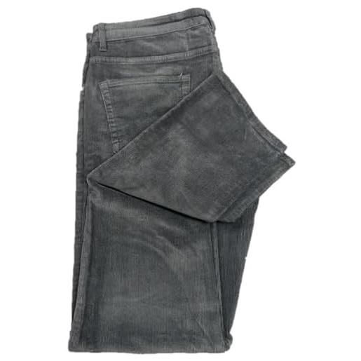 WAMPUM - pantalone uomo lungo velluto invernale 5 tasche regular fit in cotone per uomo (mod. 11704) (52, tortora)
