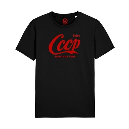 ZERO T-SHIRT LAB maglietta cccp fedeli alla linea musica punk rock sovietico stella rossa t-shirt unisex (xl, traffic red)
