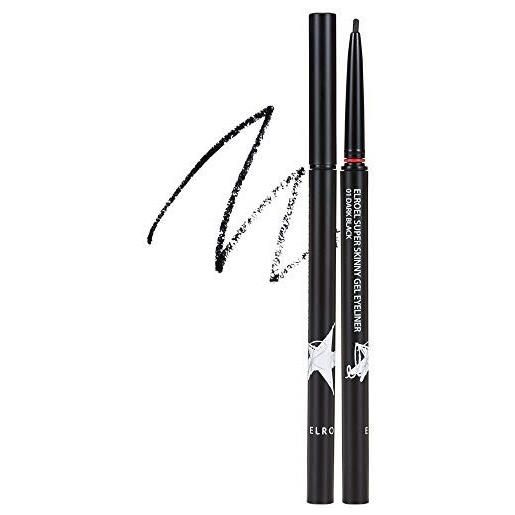ELROEL super skinny gel eyeliner 01 dark black, penna per eyeliner in gel per un eyeliner preciso e duraturo, trucco per occhi, colore nero, 1 pezzo