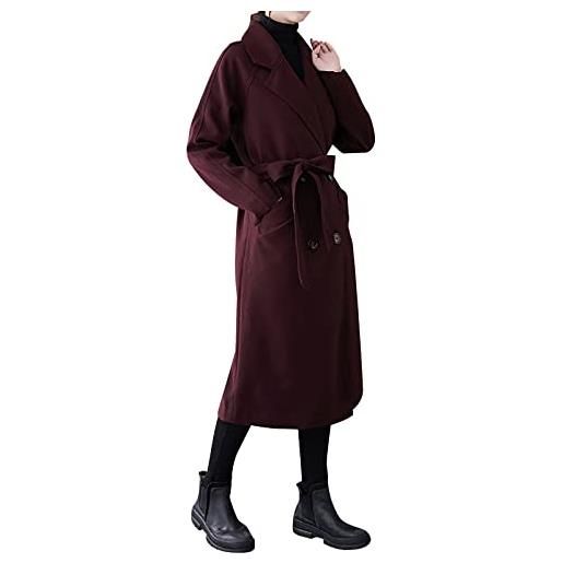 BFYSFBAIG donna cappotto elegante coat lana donna elegante trench donna cappotto in panno di lana (rosso, m)