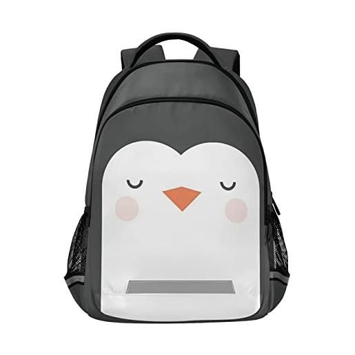 SJOAOAA zaino con pinguino carino animale zaino elementare bookbag con clip sul petto per ragazzi ragazze 20240085, come nella foto, taglia unica