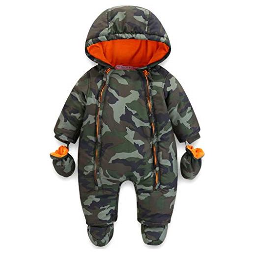 JiAmy bambino tute da neve con guanti e scarpe inverno pagliaccetto con cappuccio caldo set di abbigliamento 18-24 mesi