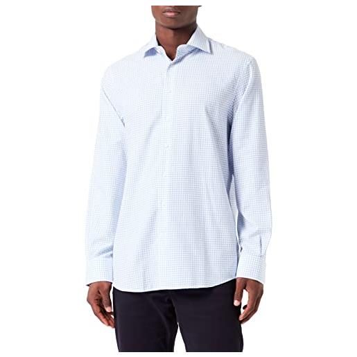 Hackett London strch flannel grid ck, camicia, uomo, bianco/blu, 42