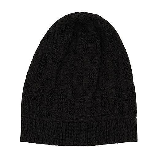 Moschino cappello nero con logo tono su tono