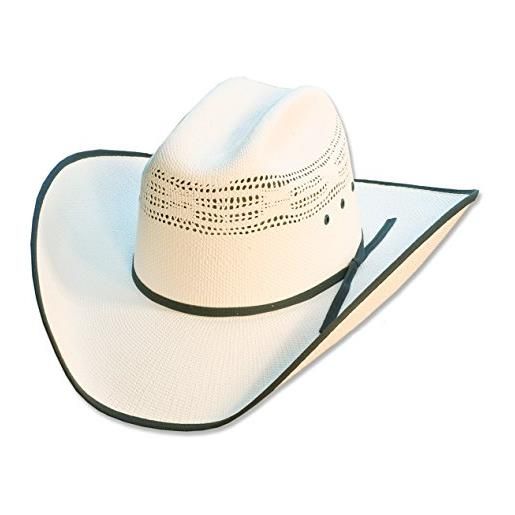 Stars & stripes, cappello da rodeo style, per uomo e donna, in paglia, bianco bianco 58 cm