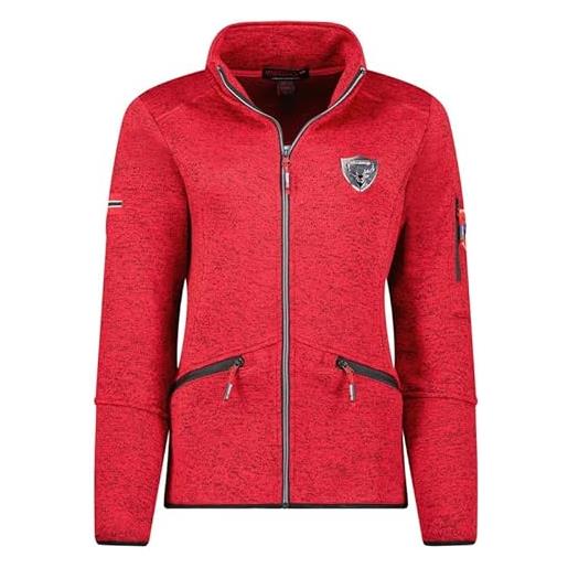 Geographical Norway tisane lady - giacca in pile donna con zip - abbigliamento caldo comodo - felpa maniche lunghe resistente - maglione invernale ideale autunno inverno (rosso l)