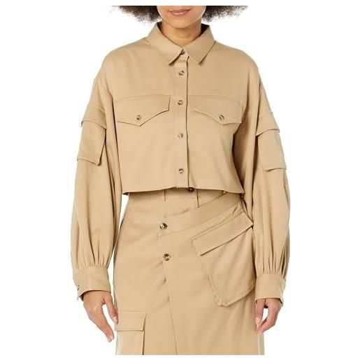 The Drop giacca da donna, stile camicia cargo corta, travertino, by @karenbritchick, m